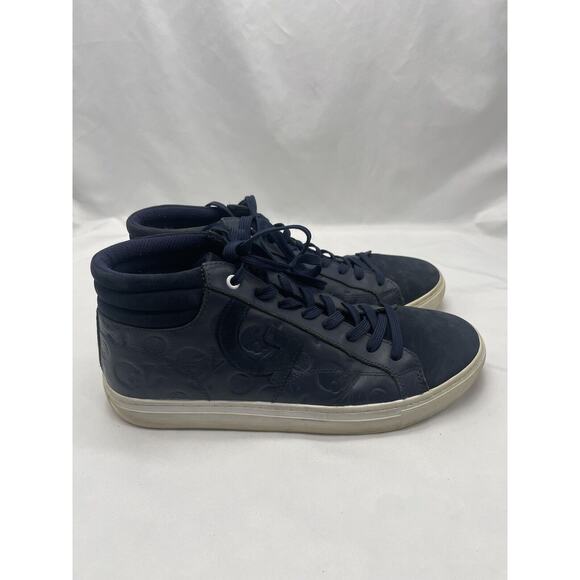 GFore Men 10 Debossed Quarter G Twilight Blue Leather Street Chukka Sneakers - Picture 2 of 13